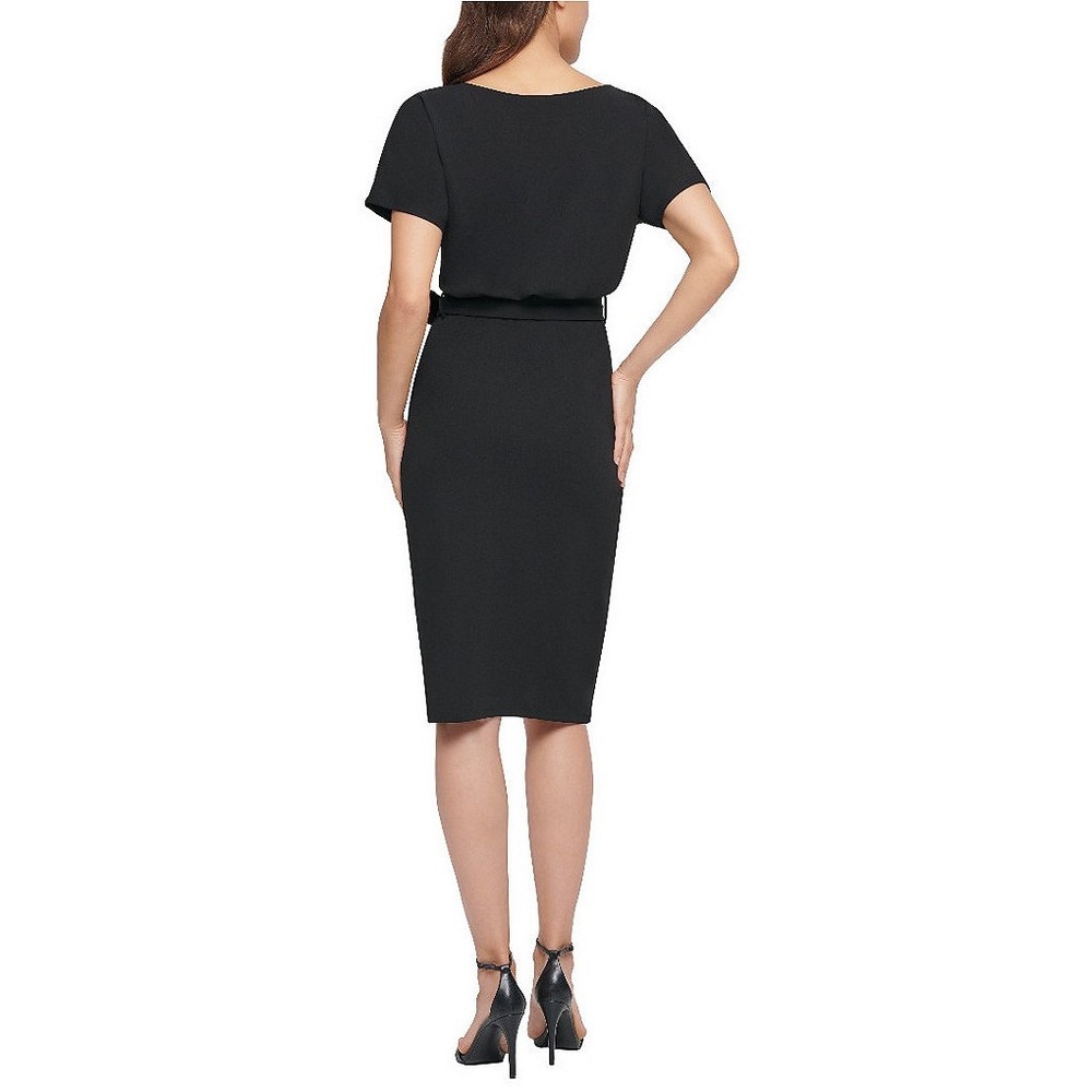 NWT Kensie Boat Neck Faux Wrap Blouson Dress - Size 10 - Picture 2 of 9
